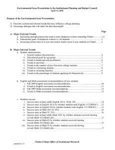 Environmental Scan Presentation to the Institutional Planning and Budget Council