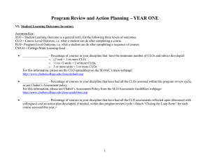 Program Review and Action Planning – YEAR ONE