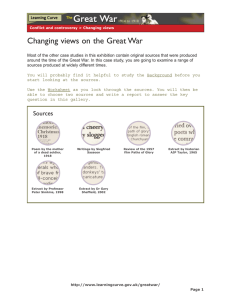 Changing views on the Great War