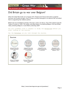 Did Britain go to war over Belgium?