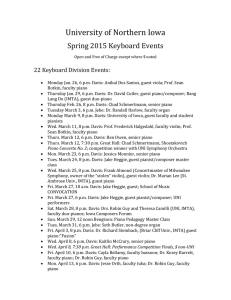 University of Northern Iowa Spring 2015 Keyboard Events  22 Keyboard Division Events: