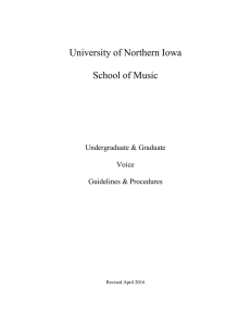 University of Northern Iowa School of Music  Undergraduate &amp; Graduate