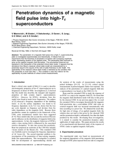 T Penetration dynamics of a magnetic field pulse into high- superconductors