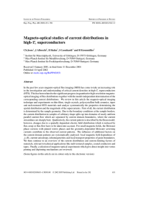 Magneto-optical studies of current distributions in high- superconductors T