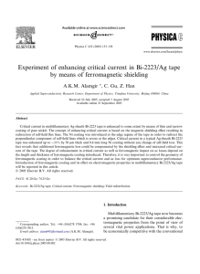 Experiment of enhancing critical current in Bi-2223/Ag tape A.K.M. Alamgir