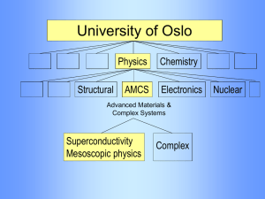 University of Oslo Physics Chemistry AMCS