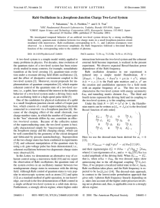 Rabi Oscillations in a Josephson-Junction Charge Two-Level System V 87, N 24