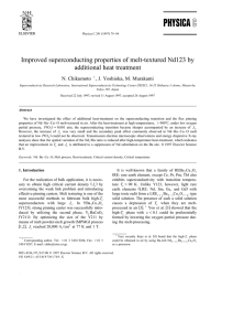 Improved superconducting properties of melt-textured Nd123 by additional heat treatment N. Chikumoto