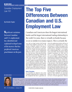 The Top Five Differences Between Canadian and U.S. Employment Law