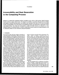 Irreversibility and Heat Generation in the Computing Process R.