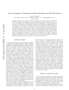 Notes on Landauer’s Principle, Reversible Computation, and Maxwell’s Demon