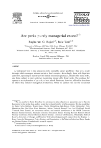 Are perks purely managerial excess? ARTICLE IN PRESS Raghuram G. Rajan