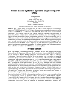Model- Based System of Systems Engineering with  UPDM