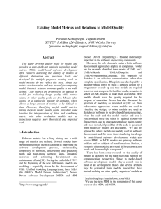 Existing Model Metrics and Relations to Model Quality