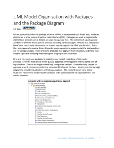UML Model Organization with Packages and the Package Diagram