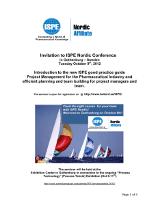 Invitation to ISPE Nordic Conference