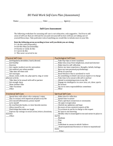 BU Field Work Self-Care Plan (Assessment)