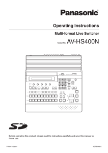 AV-HS400N Operating Instructions Multi-format Live Switcher