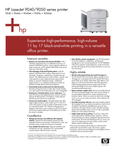 HP LaserJet 9040/9050 series printer Extensive versatility