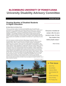 University Disability Advisory Committee  BLOOMSBURG UNIVERSITY OF PENNSYLVANIA