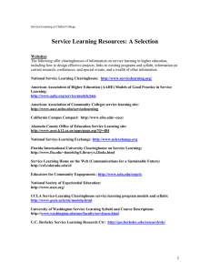 Service Learning Resources: A Selection  Websites