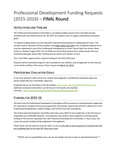 Professional Development Funding Requests (2015-2016) – FINAL Round I T