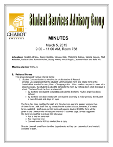 MINUTES  March 5, 2015 9:00 – 11:00 AM, Room 758