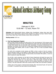 MINUTES February 6, 2014 10:00 AM – 12 noon, Room 751