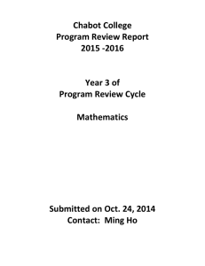 Chabot College Program Review Report 2015 -2016