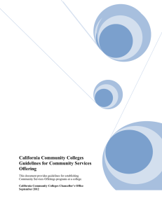 California Community Colleges Guidelines for Community Services Offering