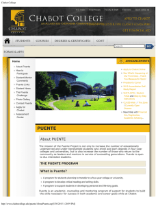 Chabot College  About Puente How to