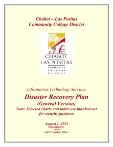 Disaster Recovery Plan (General Version) Chabot – Las Positas Community College District