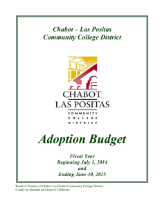 Adoption Budget  Chabot – Las Positas Community College District