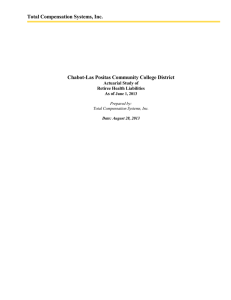 Total Compensation Systems, Inc. Chabot-Las Positas Community College District Actuarial Study of