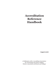 Accreditation Reference Handbook August 2006