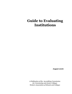 Guide to Evaluating Institutions August 2006