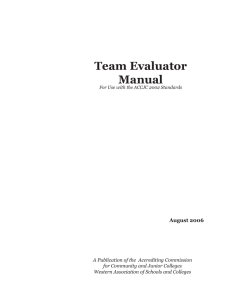 Team Evaluator Manual August 2006