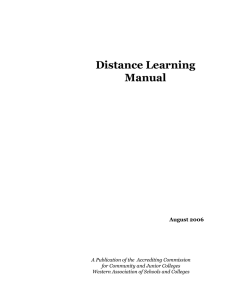 Distance Learning Manual August 2006