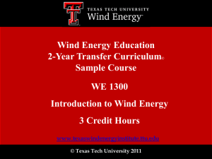 Texas Tech University Wind Energy Education