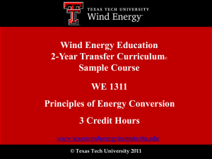 Texas Tech University Wind Energy Education