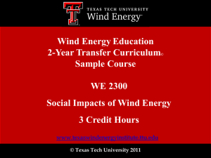 Texas Tech University Wind Energy Education