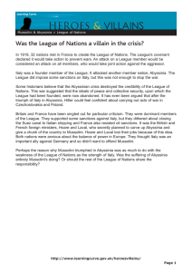 VILLAINS HEROES &amp; Was the League of Nations a villain in the crisis?