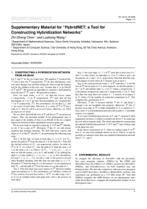 BIOINFORMATICS Supplementary Material for “HybridNET: a Tool for Constructing Hybridization Networks” Zhi-Zhong Chen