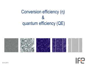Conversion efficiency (η) &amp; quantum efficiency (QE) 26.10.2015