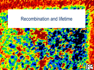 Recombination and lifetime 26.10.2015