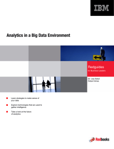 Front cover Analytics in a Big Data Environment Redguides