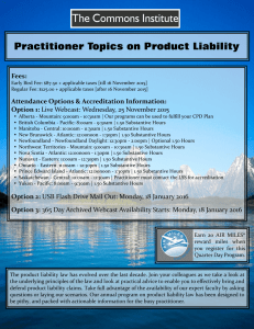 Practitioner Topics on Product Liability Fees: