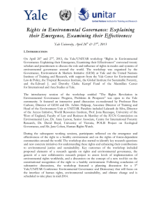 Rights in Environmental Governance: Explaining their Emergence, Examining their Effectiveness &amp; 27