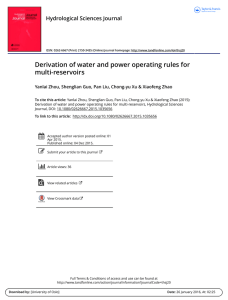 Derivation of water and power operating rules for multi-reservoirs Hydrological Sciences Journal