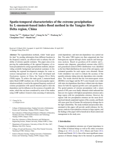 Spatio-temporal characteristics of the extreme precipitation